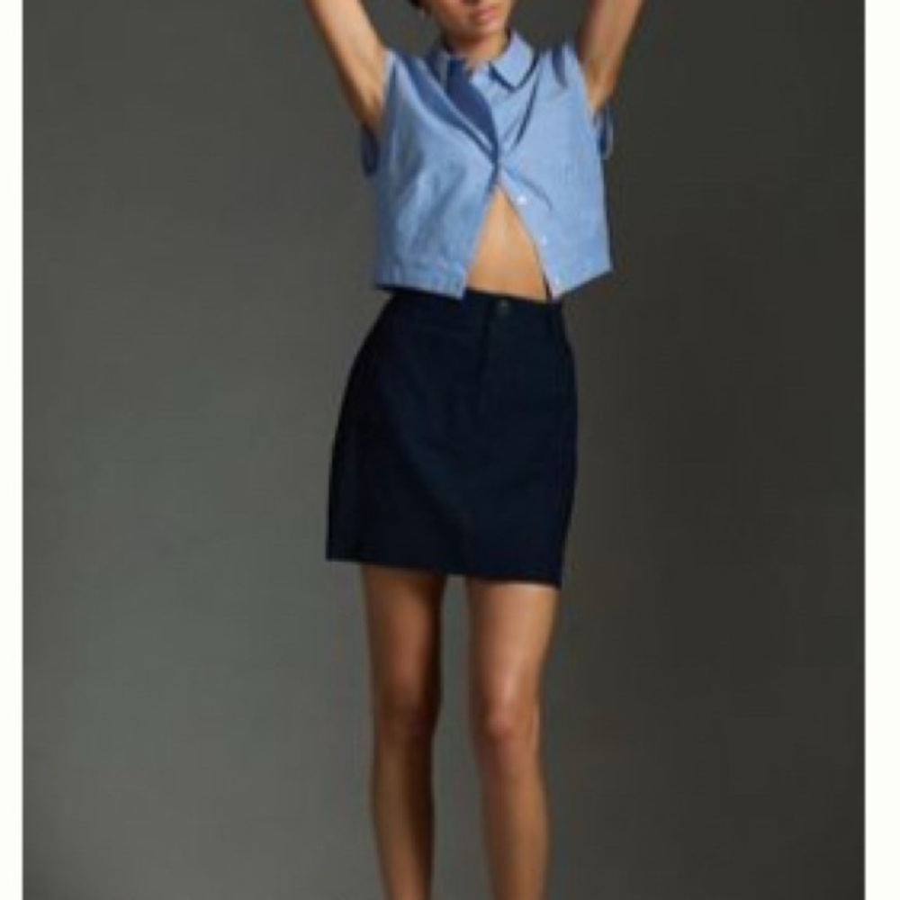 Anthropologie Maeve Colette Navy Mini Pencil Skirt